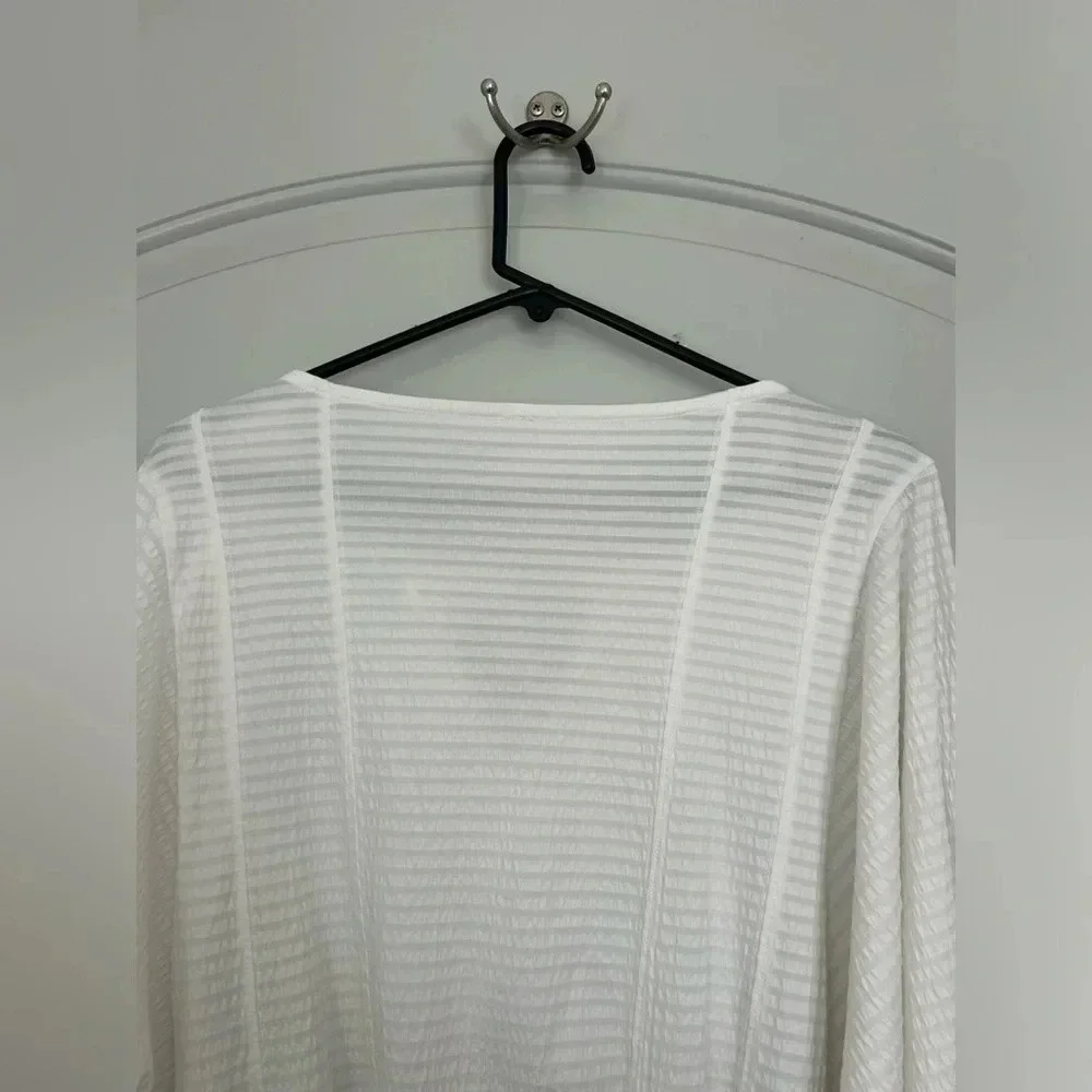 Anthropologie Rebecca smocked top puff sleeves white size small